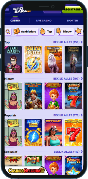 Spinbara Casino Mobiele applicatie