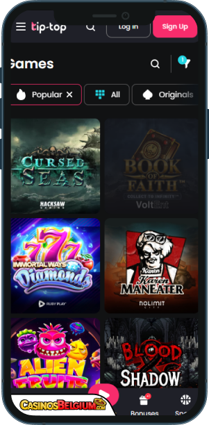Tip-Top Bet Casino Mobiele applicatie