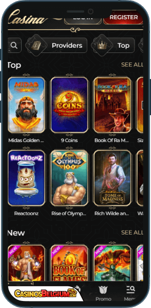Casina Casino Mobiele applicatie
