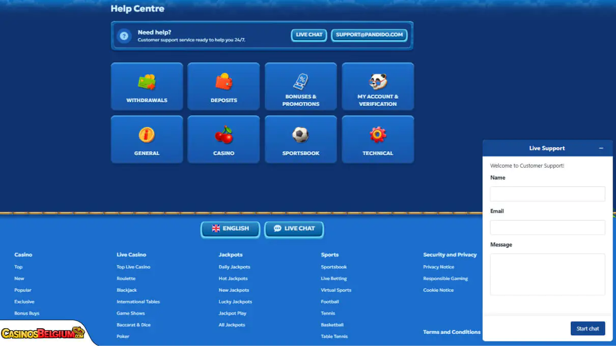 Pandido Casino Klantenondersteuning