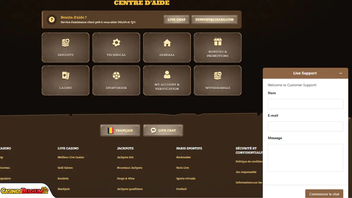 Lizaro Casino Klantenondersteuning