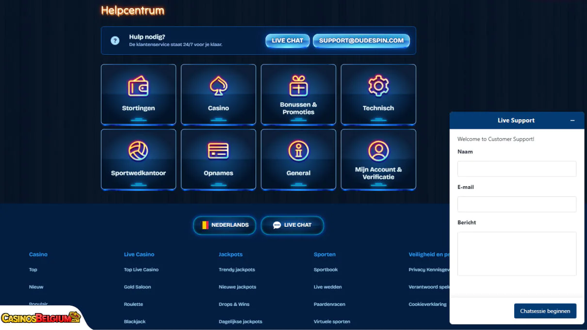 Dudespin Casino Klantenondersteuning