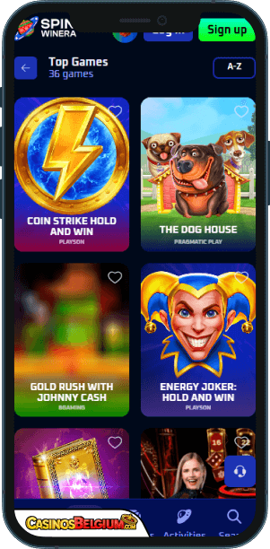 Spinwinera Casino Mobiele applicatie