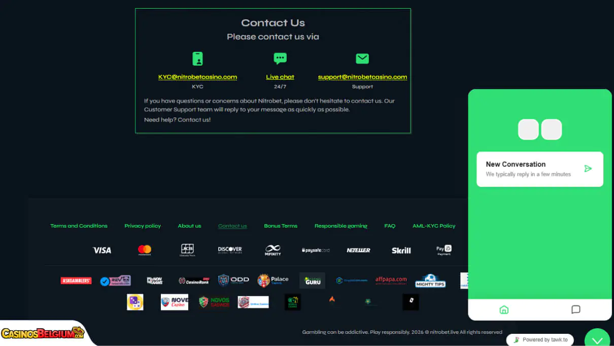 NitroBet Casino Klantenondersteuning