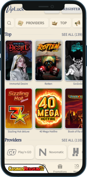 VipLuck Casino Mobiele applicatie