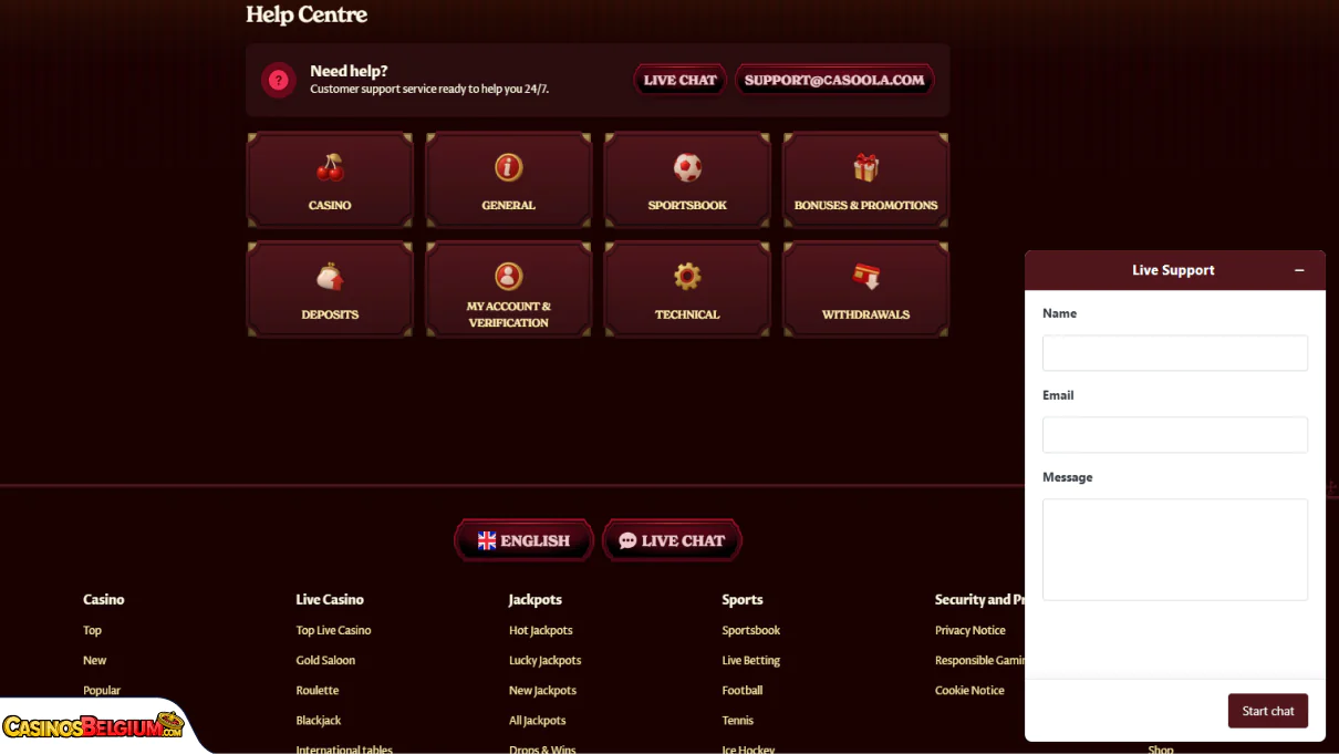 Casoola Casino Klantenondersteuning
