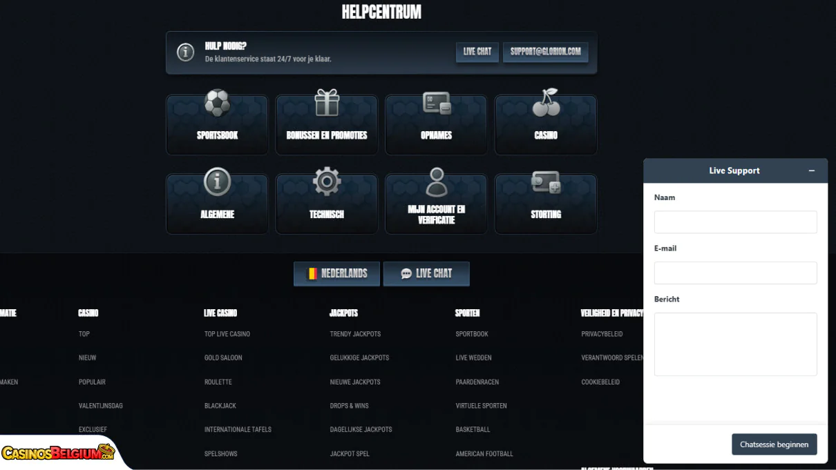 Glorion Casino Klantenondersteuning