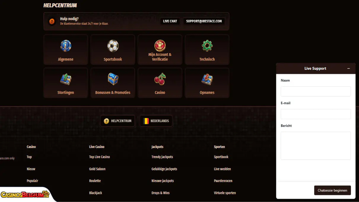Westace Casino Klantenondersteuning