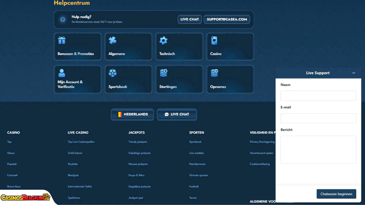 Casea Casino Klantenondersteuning