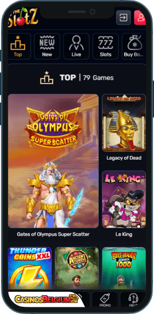 TheSlotz Casino Mobiele applicatie