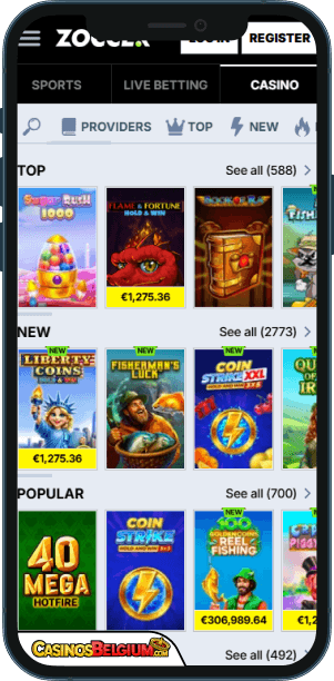 Zoccer Casino Mobiele applicatie