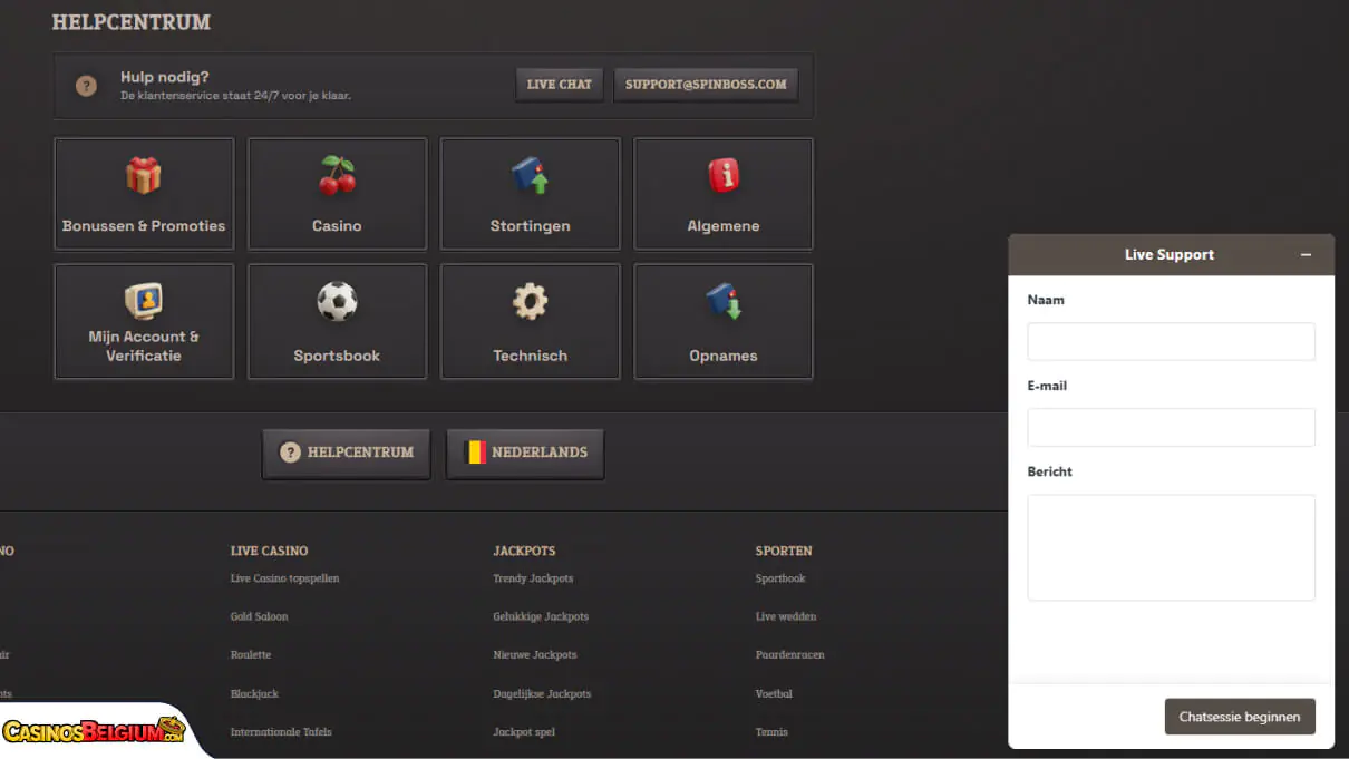 SpinBoss Casino Klantenondersteuning
