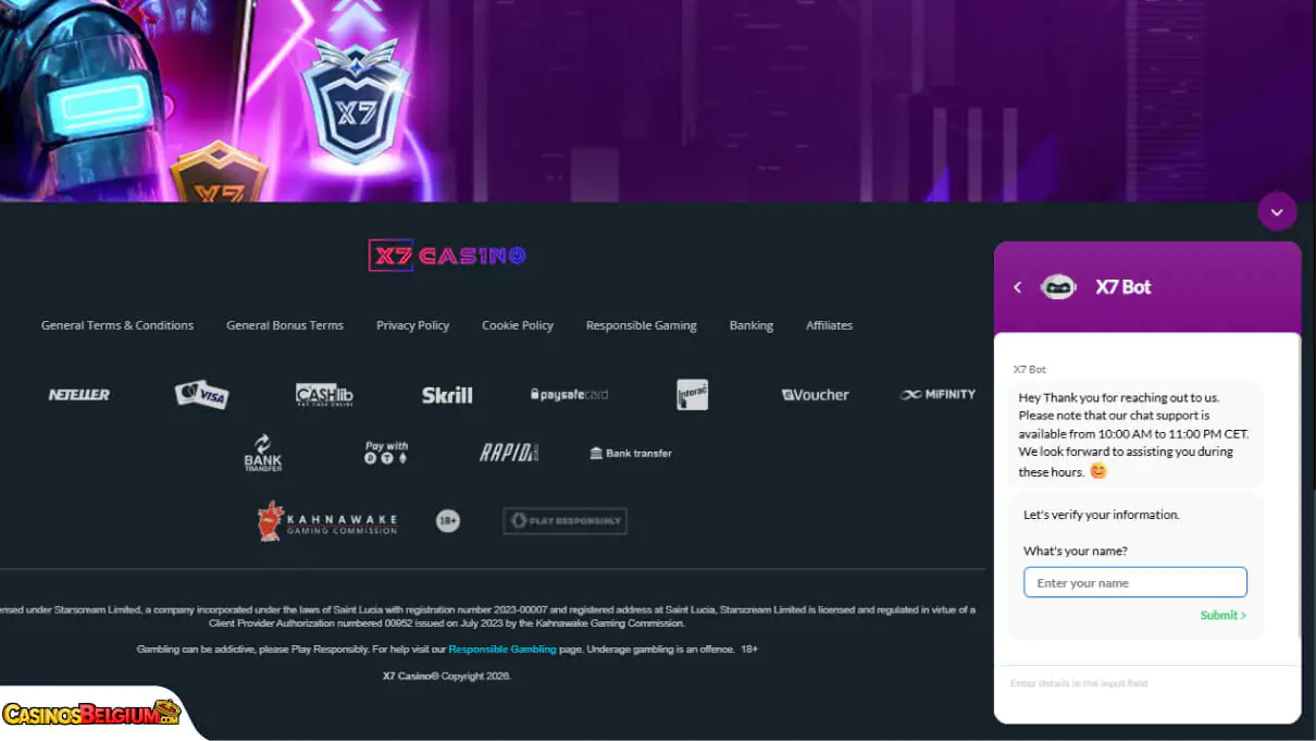 x7 Casino Klantenondersteuning